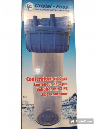 Contenitore atlas porta filtro a bicchiere 10’’ pollici attacco in/out 1  per addolcitore/acqua potabile-pozzo